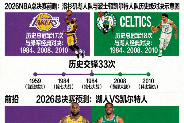2026NBA总决赛前瞻：洛杉矶湖人队与波士顿凯尔特人队历史级对决示意图